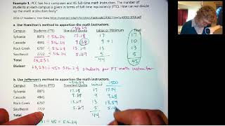 42. Math 105 Video 5.1e Jefferson's Method