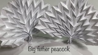 折り紙　孔雀　origami  peacock‼︎ Big feather peacock made from paper. 前川淳さんの孔雀のアレンジです。종이 접기　공작