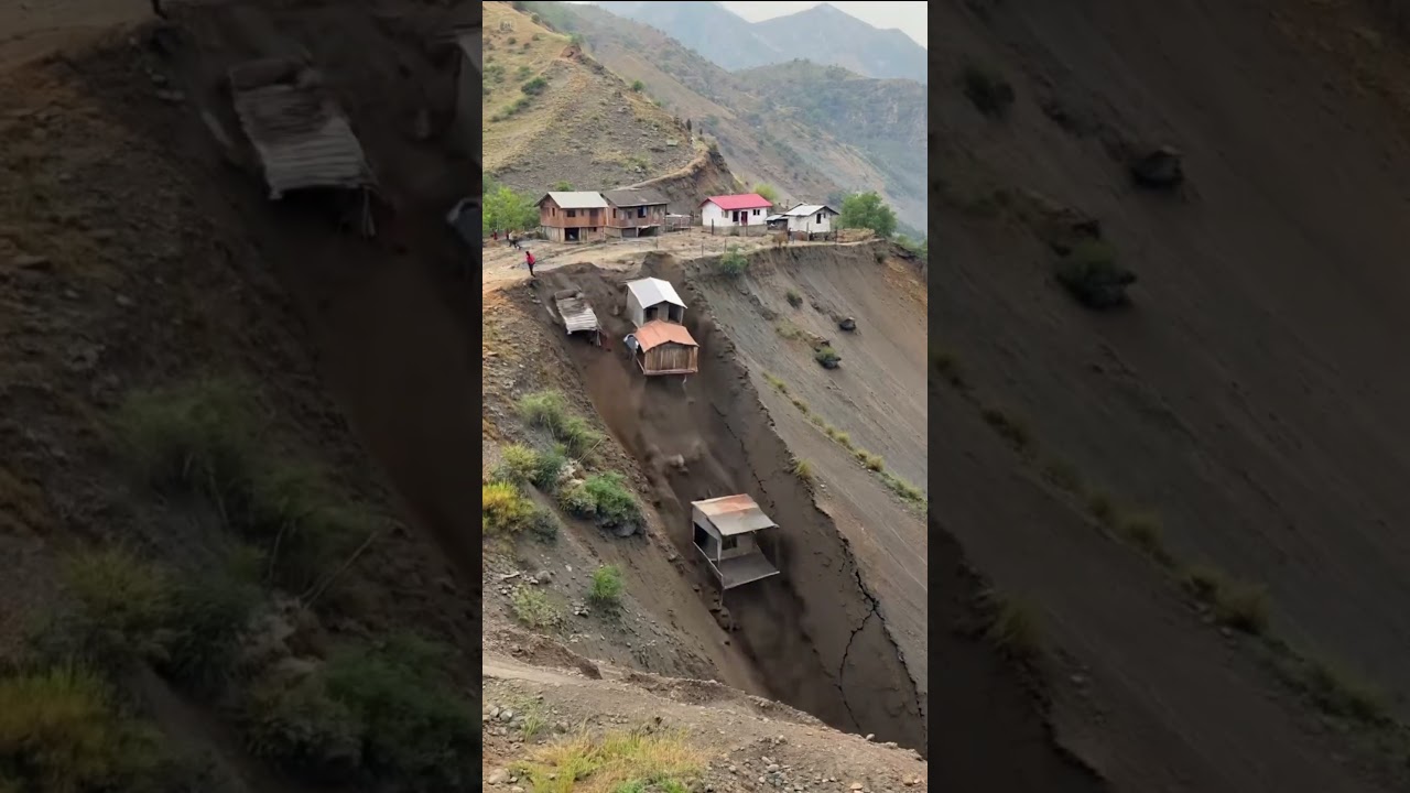 Dramatic Hill Collapse! 😧⛰️💣🏡! 