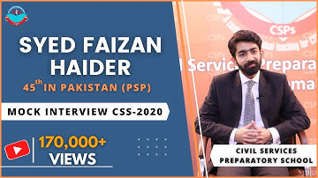 CSS 2020 Mock Interview | CSS preparation | PMS Academy Islamabad  | ASP Syed Faizan Haider