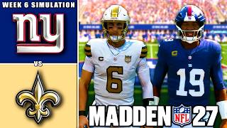 Giants vs Saints Week 6 Simulation (Madden 27)
