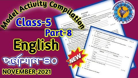 Class-5 English Model Activity Task part 8 //Model Activity Task class 5 //November Activity Task