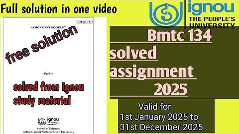 Bmtc 134 solved assignment 2025