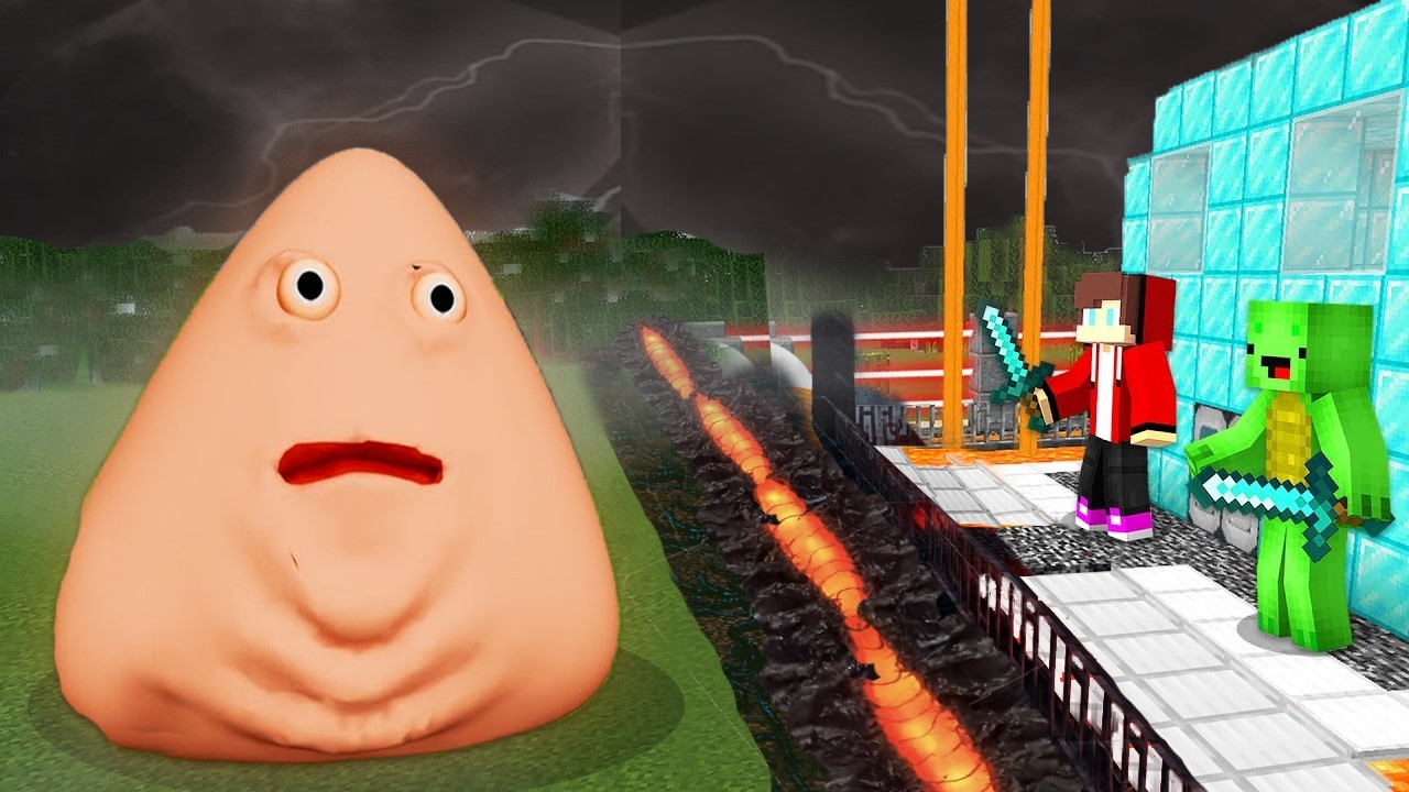 ADULT POU vs Security House in Minecraft JJ and Mikey Maizen Challenge