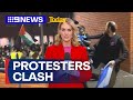 Israeli and propalestine protesters clash at melbourne campus  9 news australia