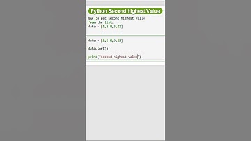 Python Second Highest Value |  sort() function | python programming| python shorts #shorts #ytshorts