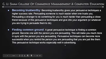 B.C.A SEM-1  COMMUNICATION SKILL  U2  PART V  BY PROF. BHARTI PARMAR