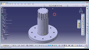 CATIA V5||Part modeling||TUTORIAL-10(PAD,POCKET,OUTPUT FEATURE,RIB,HOLE,PATTERN)