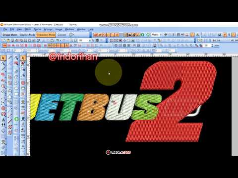 Belajar desain wilcom, Tutorial wilcom, Desain Bordir JETBUS 2 2021 #wilcome2 #wilcomembroidery