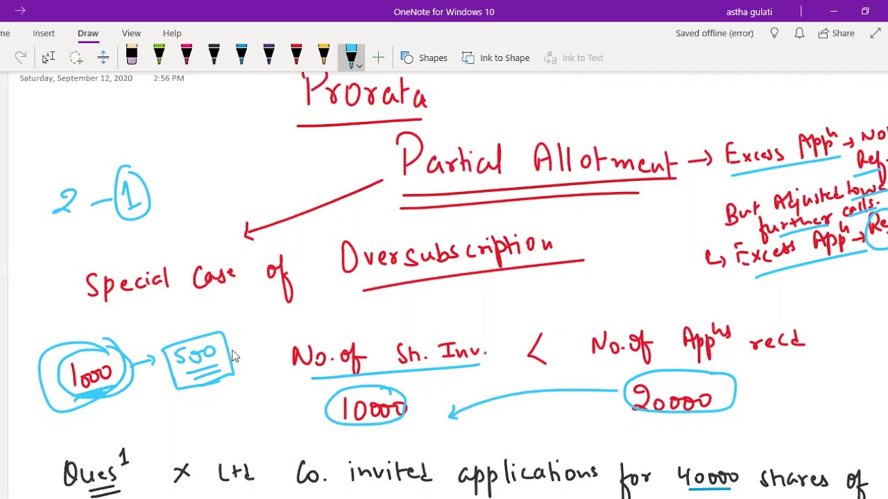 25 (Prorata Basic Questions of Issue of Shares at Par & Premium