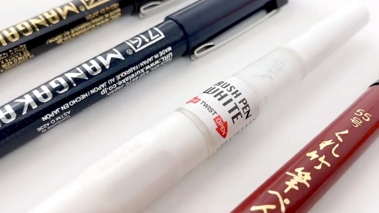 Kit Kuretake INKTOBER 2022 - 5 Stylos Pinceaux Pour Dessin Et Illustration - Parfait Pour Artistes