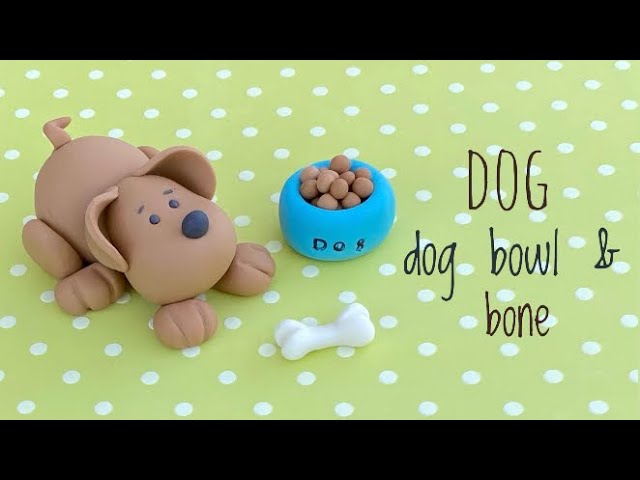 How To Make A Cute Fondant Dog, Dog Bowl & Bone Topper - Youtube