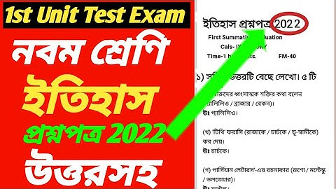 Class 9 History First Unit Test Question Paper 2022/Class 9 History First Summative Exam Question