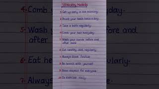 10 lines on Healthy habits in english