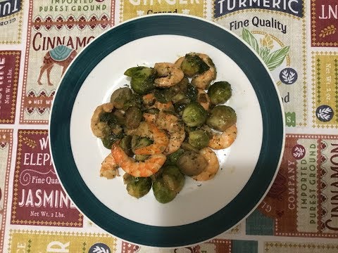 STIR FRIED SHRIMP & BRUSSEL SPROUTS IN SOY SAUCE !!