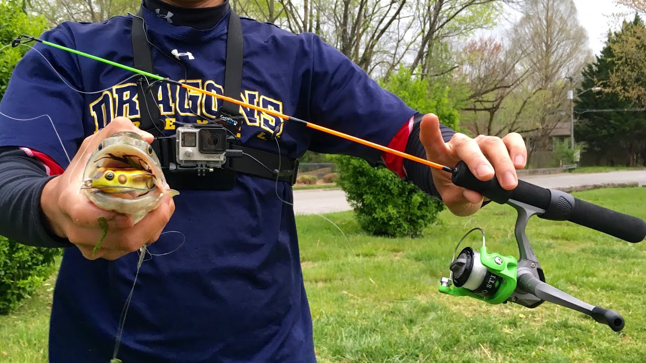 Topwater Bass on an Ice Fishing Rod Challenge!!! - YouTube