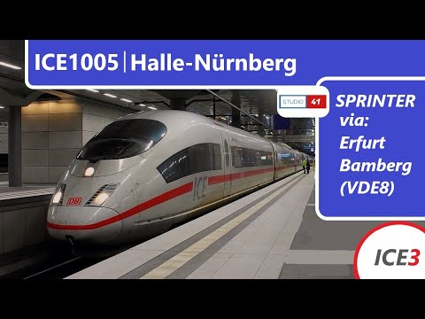 New  Führerstandsmitfahrt Halle(Saale)-Nürnberg *ICE1005* (ICE3 II BR403)