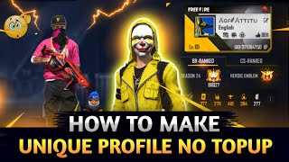 HOW TO MAKE UNIQUE PROFILE ⚡️WITHOUT TOPUP IN FREE FIRE 🔥 screenshot 1