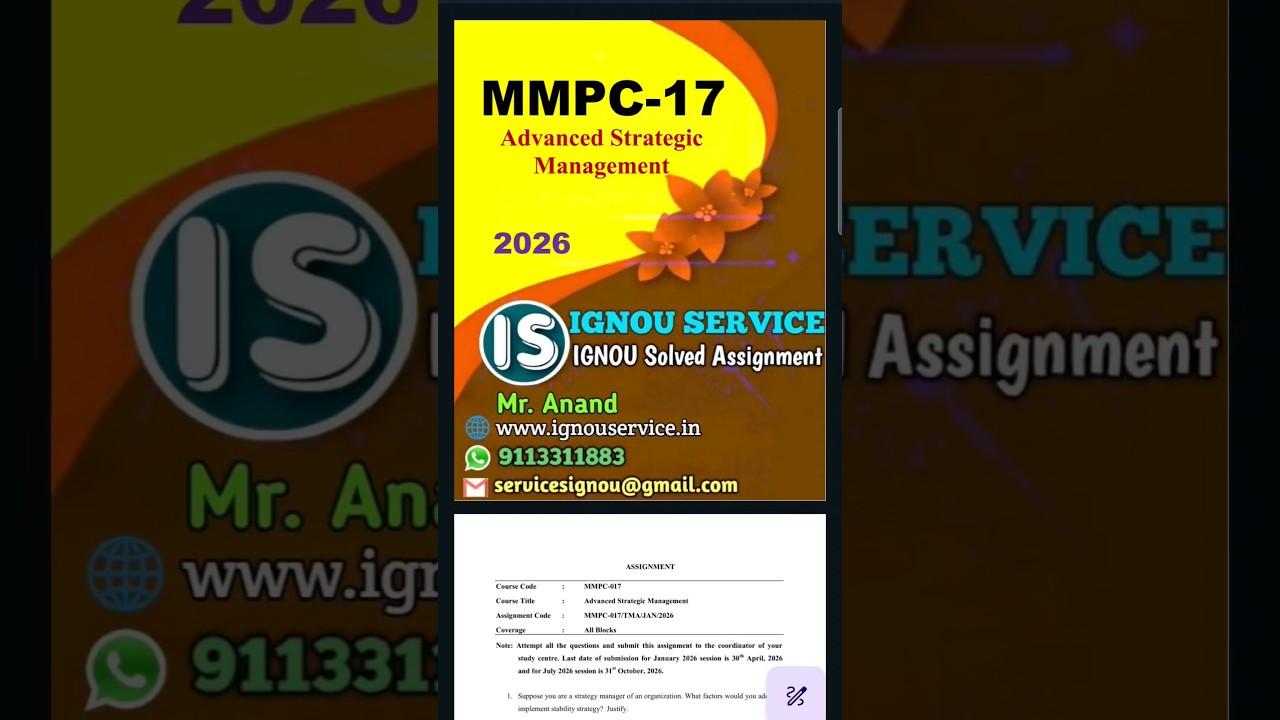 MMPC-17 Solved Assignment 2026 for January 2026 and July 2026 sessions 