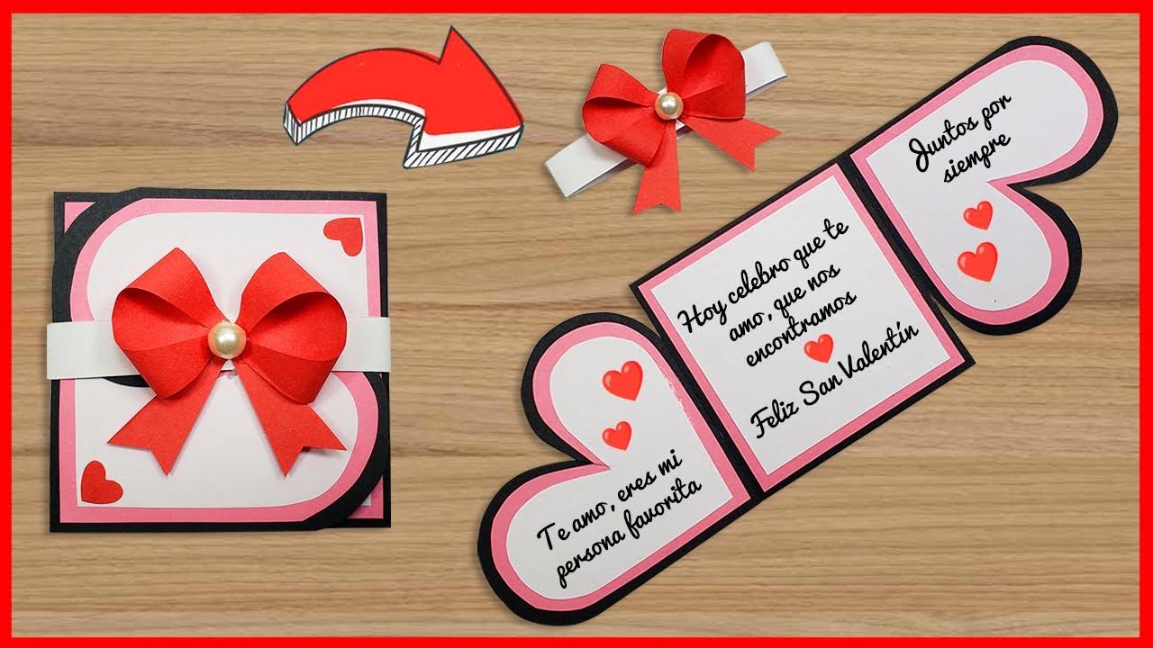 🥰💖Tarjeta plegable para san Valentín 💖 Valentine's Day Card Handmade Easy 🥰 Especial novio