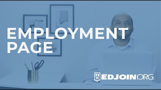 EDJOIN Application Process: Employment Page