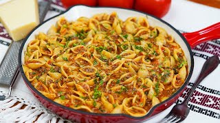 🍝МАКАРОНЫ с МЯСНОЙ ФАРШЕМ, ТОМАТНЫМ СОУСОМ и СЫРОМ ЧЕДДЕР [вид макарон в стиле Тако]