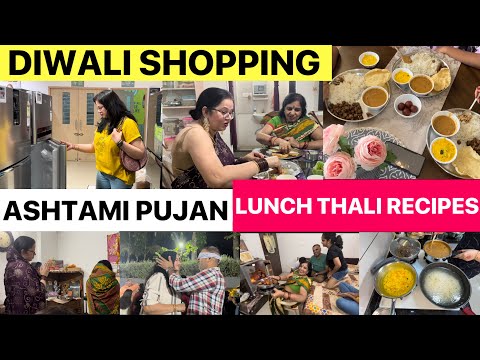 Ahoi Ashtmi Pujan, Diwali Shopping, Lunch Thali Idea, Pyaz Kadhi, Soya Ghee Pepper Roast, Dal Recipe