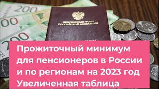 Прожиточный минимум для пенсионеров в 2023 году в России и по регионам. Таблица