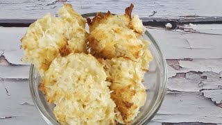 KETO EASY mouthwatering COCONUT MACAROONS with just 5 ingredients and done in 15 minutes! Fit treat!