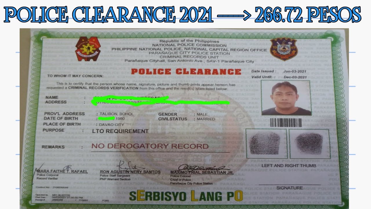 How To Get Police Clearance Walk In