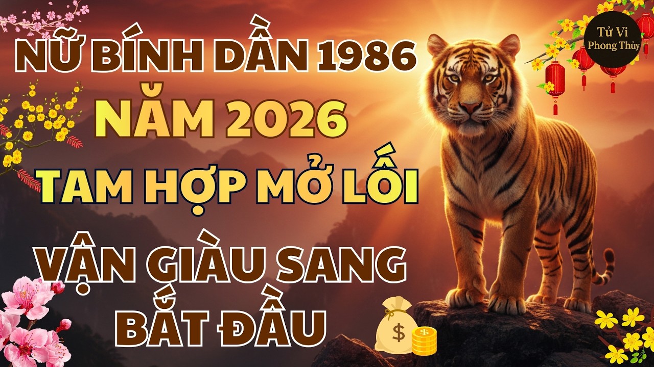 🐅 Tử Vi Nữ Bính Dần 1986 Năm 2026: Tam Hợp Mở Lối - Vận Giàu Sang Bắt Đầu #TuVi2026 #BinhDan1986