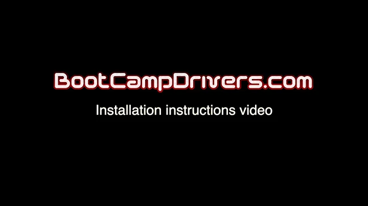 BootCampDrivers Installation Video