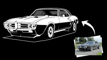 Create Pontiac Firebird Car line art Design for a Client - Coreldraw X7