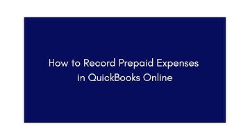 Recording Prepaid Expenses in QuickBooks Online