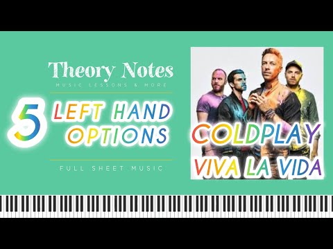 5 Piano Left Hand Options for COLDPLAY VIVA LA VIDA CHORUS with Sheet Music