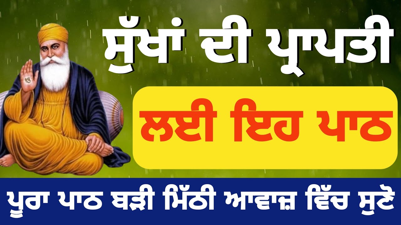 ਸੁੱਖਾਂ ਦੀ ਪ੍ਰਾਪਤੀ ਲਈ ਇਹ ਪਾਠ ਜਰੂਰ ਸੁਣੋ 🙏🏻 | Shri Sukhmani Sahib da path 