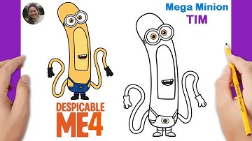 How to draw Mega Minion Tim easy | Despicable Me 4 Drawing