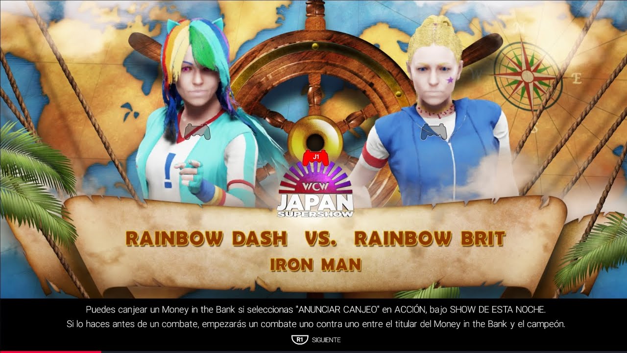 WWE 2k19 Rainbow Dash vs Rainbow Brite - Primer Combate como Iron Man Match