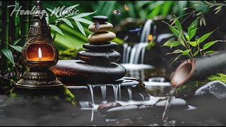 Flowing River Water Relaxation | Bamboo Shower Sound | Relaxation Music to Relieve Stress