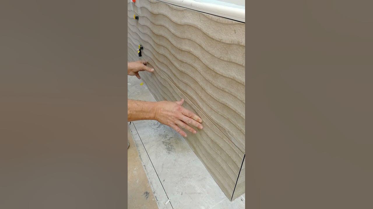 Завершающий этап укладки рельефной плиткию. - YouTube