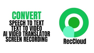 Reccloud - Convert speech to text /text to video .. using AI