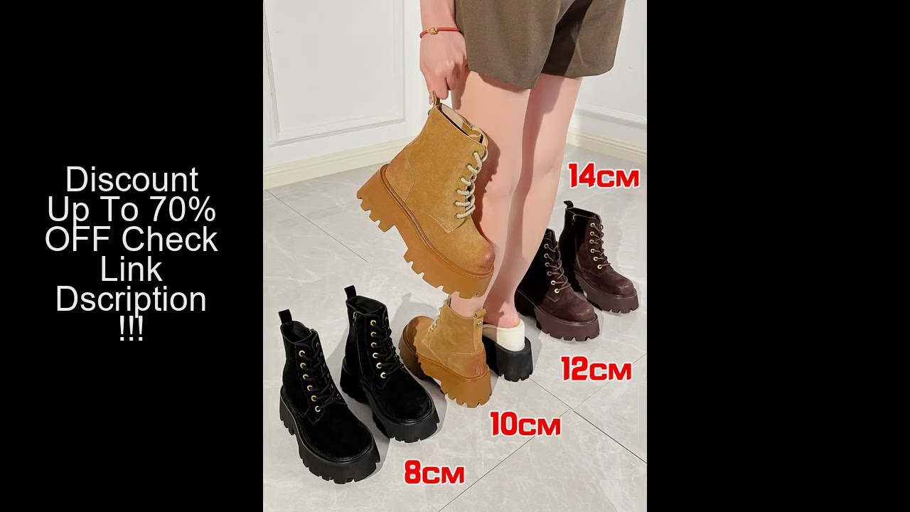 8-14cm Women Increasing Shoes Platform Short Boots Tall Women Shoes Genuine Leather Female Boots Cla