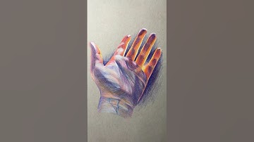 How to draw a glowing hand with colored pencils #coloredpencil #art #drawing #handdrawing
