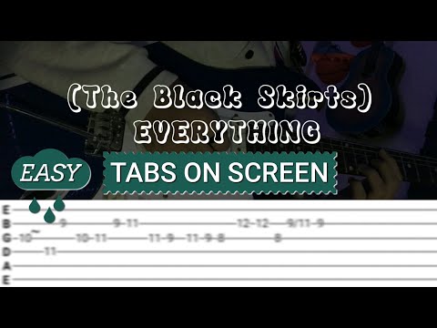 FREE TABS | EVERYTHING - The Black Skirts ( Electric Guitar Cover) Tabs on screen