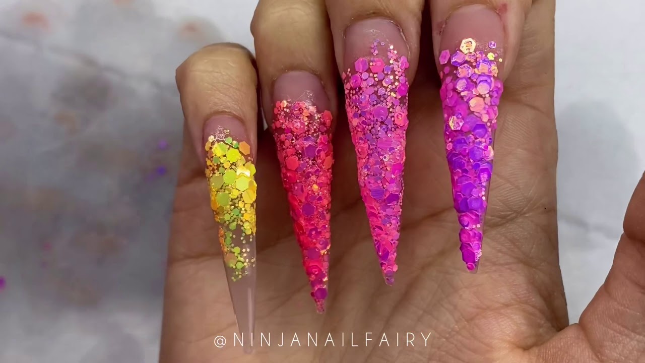 💕Autumn Glitter ombré Nail art with 'Easy tips' from Glitter Planet💕 ...