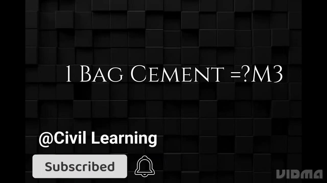 How to Calculate 1 Bag (50kg) Cement Volume?