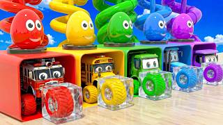 The Wheels on the Bus - New version | Car Race - Color the Wheel | Nursery Rhymes &amp; Children's Songs