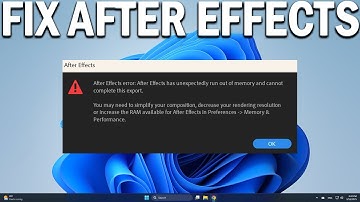 How To Fix Adobe After Effects Memory issues - Easy Fix