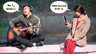 Badly Singing Kacha Badam Song | Prank With Twist In Public | Shocking😱 Girls Reactions | Jhopdi K