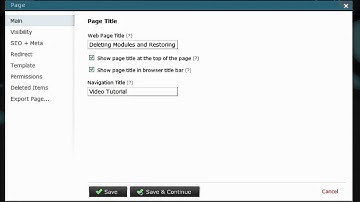 Javelin CMS - General Functions: Deleting Modules & Restoring Deleted Modules
